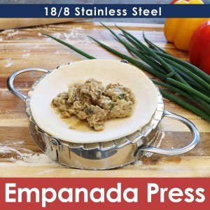 KAYCROWN Stainless Steel Empanada Press Ravioli Mold Pierogi Dumpling Maker Wrapper Pastry Dough Cutter Kitchen Accessories (XL: 6 inch)