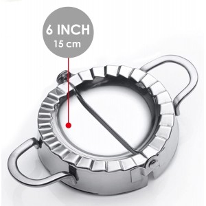 KAYCROWN Stainless Steel Empanada Press Ravioli Mold Pierogi Dumpling Maker Wrapper Pastry Dough Cutter Kitchen Accessories (XL: 6 inch)