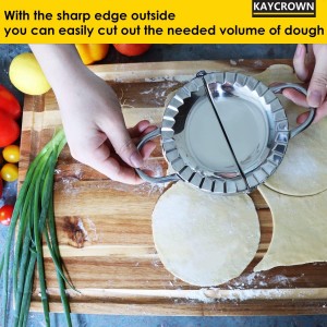 KAYCROWN Stainless Steel Empanada Press Ravioli Mold Pierogi Dumpling Maker Wrapper Pastry Dough Cutter Kitchen Accessories (XL: 6 inch)
