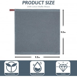 Nialnant 6 Pack Kitchen Towels and Dishcloths Sets,100% Cotton Soft Absorbent Quick Drying Dish Towels for Kitchen,Washing Dishes,12x12 Inches, Multi Color