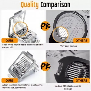 Multifunctional Stainless Steel Egg Slicer for Hard Boiled Eggs Heavy Duty, Safe Egg Cutter, Kiwi Slicer, Banana Slicer