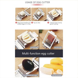 Multifunctional Stainless Steel Egg Slicer for Hard Boiled Eggs Heavy Duty, Safe Egg Cutter, Kiwi Slicer, Banana Slicer