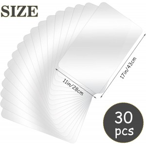 Tecmisse 30 PCS Plastic Placemat Heat Resistant Washable Table Mats, Clear Placemats for Table, Dining, Kitchen, Crafting and Shelf Liner, 17 x 11 Inch