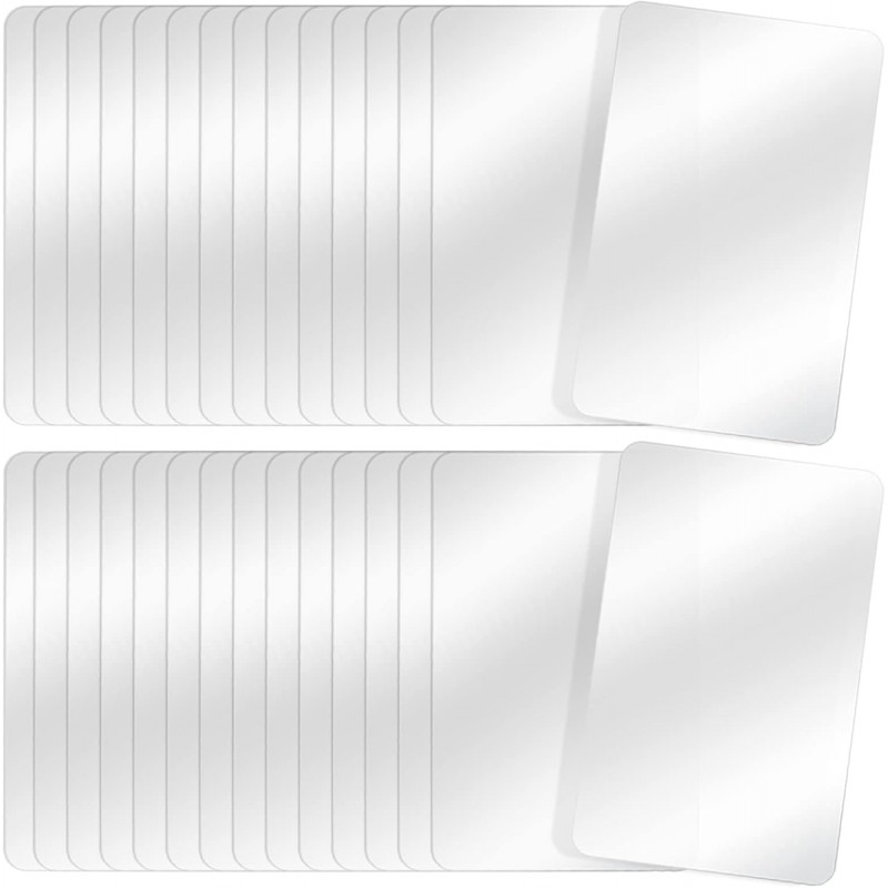 Tecmisse 30 PCS Plastic Placemat Heat Resistant Washable Table Mats, Clear Placemats for Table, Dining, Kitchen, Crafting and Shelf Liner, 17 x 11 Inch