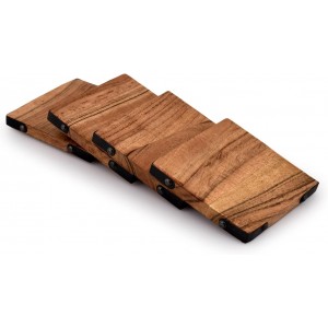 Samhita Acacia Wood Square Coasters Protection Tabletop,Countertop and Surfaces Size: 4