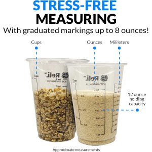 Reli. (120 Pcs) 8 oz Paint Mixing Cup/Resin Mixing | Disposable Measuring Cups | Clear Plastic Measure | Use for Paint, Epoxy Resin, Pigments