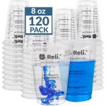 Reli. (120 Pcs) 8 oz Paint Mixing Cup/Resin Mixing | Disposable Measuring Cups | Clear Plastic Measure | Use for Paint, Epoxy Resin, Pigments