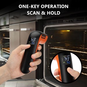 Rechargeable Infrared Thermometer Gun for Cooking -58℉~1022℉| INKBIRD Colorful Display Digital Laser Temperature Gun for Pizza Oven Grill Kitchen Home Repairs with Max Measure, ℉ Only (NOT for Human)