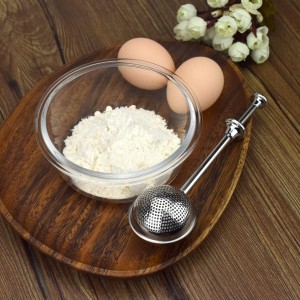 Powder Sugar Shaker Sifter Duster Baker's Dusting Wand Dispenser for Flour Spices Sugar Tea Strainer Steeper Tea Balls for Loose Tea