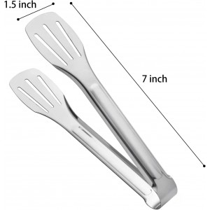 Serving Tong Kitchen Tongs,Buffet Tongs, Stainless Steel Food Tong Serving Tong,small tongs 6 Pack (7 Inch)