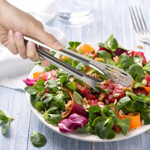 Serving Tong Kitchen Tongs,Buffet Tongs, Stainless Steel Food Tong Serving Tong,small tongs 6 Pack (7 Inch)