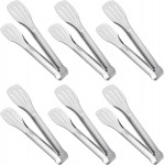 Serving Tong Kitchen Tongs,Buffet Tongs, Stainless Steel Food Tong Serving Tong,small tongs 6 Pack (7 Inch)