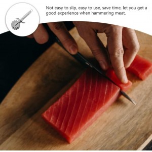 Stainless Steel 5-Wheel Meat Tenderizer Roller for Efficient Steak Chicken Pork Tenderizing Kitchen Tool 7.6 Inch Meat Flattener