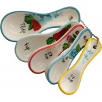 WAYUTO 5Pcs Ceramics Baking Measuring Spoons Set Dishwasher Safe Cute Flower Teaspoon Dry & Liquid Ingredients Decorative Kitchen Baking Spoons 1 Tbsp 1 TSP 1/2 TSP 1/4 TSP 1/8 TSP