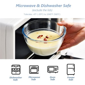 WhiteRhino Glass Mixing Bowls Glass Bowls with Lids Set(4.5QT,2.7QT, 1.1QT),Large Salad Bowls,glass mixing bowl Space-Saving Nesting Storage bowls for Cooking,Baking,Prepping,Dishwasher Safe