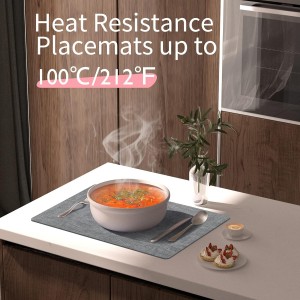 Maxpearl Faux Leather Placemats Set of 6 - Waterproof - Wipe Clean - Heat Resistant - Anti Slip Dining Table Place Mats, Suitable for Indoor & Outdoor Use, 17’’×12’’, Grey