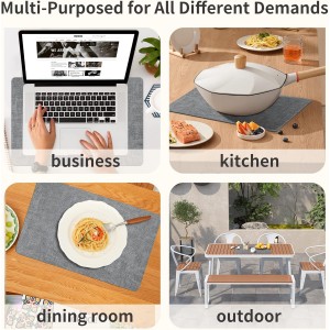 Maxpearl Faux Leather Placemats Set of 6 - Waterproof - Wipe Clean - Heat Resistant - Anti Slip Dining Table Place Mats, Suitable for Indoor & Outdoor Use, 17’’×12’’, Grey