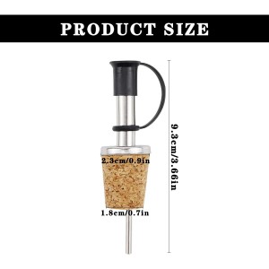 DOERDO 5pcs Stainless Steel Wine Pourers Wine Liquor Bottle Cork Stopper for Wine Olive Oil Coffee Syrup Vinegar Bottles