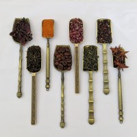 Coffee Scoop Alloy Retro Tea Scoop For Loose Tea Vintage Measuring Spoons Home Decor,set of 8