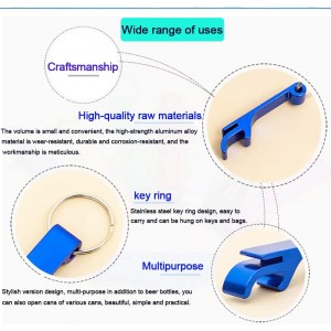 200Pcs Colored Aluminum Bottle Opener Keychain, Soda Beverage Beer Bottle Opener Keychain, for Kitchen/Wedding/Bar/Party