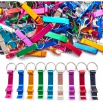 200Pcs Colored Aluminum Bottle Opener Keychain, Soda Beverage Beer Bottle Opener Keychain, for Kitchen/Wedding/Bar/Party
