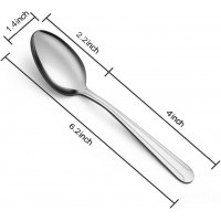 BEWOS 24 Pieces Teaspoons, 6.2 Inches Stainless Steel Teaspoons Silverware, Spoon Silverware, Coffee Spoons, Small Spoon, Mirror Polished, Dishwasher Safe, Silver Spoons For Home, Restaurant