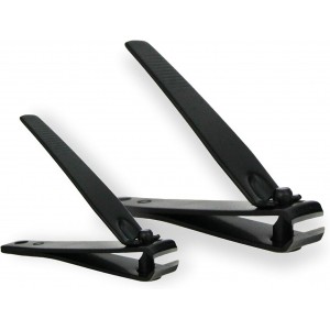 Amazon Basics Toenail and Fingernail Clipper Set, Nail Clippers, Grooming Tool, Black