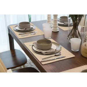 homing Cotton Linen Placemats Set of 6, Cloth Washable Farmhouse Dining Table Mats for Indoor, Outdoor, Easter, Easy to Clean, Linen, 13 x 19 Inch