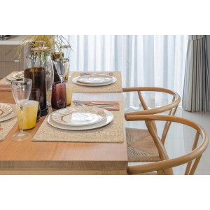 homing Cotton Linen Placemats Set of 6, Cloth Washable Farmhouse Dining Table Mats for Indoor, Outdoor, Easter, Easy to Clean, Linen, 13 x 19 Inch