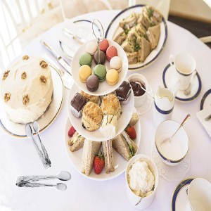 6PCS Mini Serving Tongs, 4Inch Rose Stainless Steel Sugar Cube Tongs, Sliver Small Ice Tong for Tea and Coffee Party, Appetizers, Desserts by Sunenlyst (6PCS Silver)