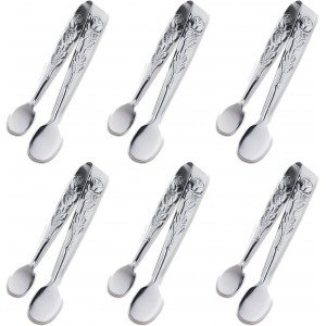 6PCS Mini Serving Tongs, 4Inch Rose Stai...