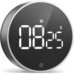 VOCOO Digital Kitchen Timer - Magnetic Countdown Countup Timer with Large LED Display Volume Adjustable, Easy for Cooking and for Seniors and Kids to Use (Space Grey)