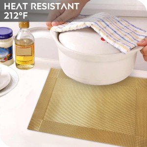 Trophable Placemats Set of 6, Table Placemats Heat Resistant Woven Placemats Washable PVC Place Mats Woven Vinyl Placemats Non-Slip Stain Resistant Kitchen Table Placemats Easy to Clean…