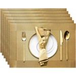 Trophable Placemats Set of 6, Table Placemats Heat Resistant Woven Placemats Washable PVC Place Mats Woven Vinyl Placemats Non-Slip Stain Resistant Kitchen Table Placemats Easy to Clean…