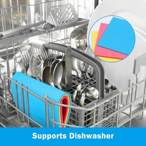 HOMEXCEL Swedish Dishcloths for Kitchen 10 Pack, Sponge Dish Cloth for Counters & Washing Dishes, Reusable and Absorbent Paper Towels, 3 Colors Assorted