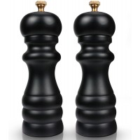 Salt and Pepper Grinders Set of 2, Manual Pepper Mill & Salt Grinder with Adjustable Ceramic Rotor & Stainless Steel Gasket, Refillable Black Salt & Pepper Shakers for BBQ Restaurant Kitchen