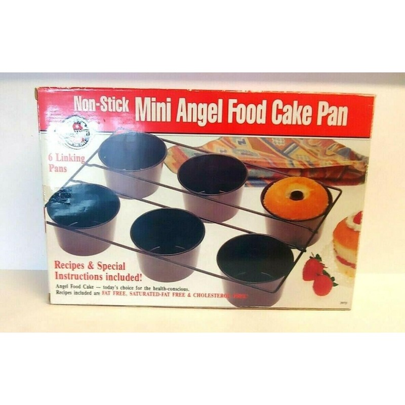 Mini Angel Food Cake Pans Set of 6 Non Stick Linking Pans