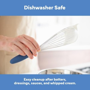 Misen Stainless Steel Balloon Whisk - Dishwasher Safe - Ergonomic Silicone Grip, Versatile Cooking Whisk for Eggs, Durable Construction - Professional-Grade Kitchen Tool - Blue