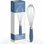 Misen Stainless Steel Balloon Whisk - Dishwasher Safe - Ergonomic Silicone Grip, Versatile Cooking Whisk for Eggs, Durable Construction - Professional-Grade Kitchen Tool - Blue