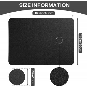 Vinyl Placemats Set of 6, Waterproof Faux Leather Heat Resistant Kitchen Place Mats, Wipeable Dining Table Place Mats and Coasters for Kitchen, Dining, Decor, Outdoor (Black)