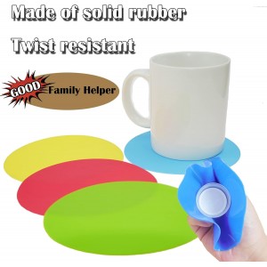 Rubber Jar Opener Gripper Pad-Jar Opener for Weak Hands-Silicone Heat Insulation Pad Round-Rubber Grippers for Opening Jars