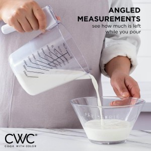 COOK WITH COLOR Measuring Cup Set - 9 PC. Nesting Stackable Liquid Measure Cup, Dry Measuring Cups and Spoons with Funnel and Scraper (Pastel)