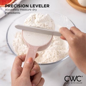 COOK WITH COLOR Measuring Cup Set - 9 PC. Nesting Stackable Liquid Measure Cup, Dry Measuring Cups and Spoons with Funnel and Scraper (Pastel)