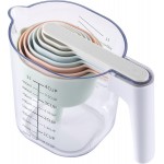 COOK WITH COLOR Measuring Cup Set - 9 PC. Nesting Stackable Liquid Measure Cup, Dry Measuring Cups and Spoons with Funnel and Scraper (Pastel)