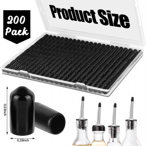 RYKOMO 200 Pack Pourers Spouts Covers Liquor Spout Covers Olive Oil Dust Rubber Caps for Liquor Olive Oil Bottles