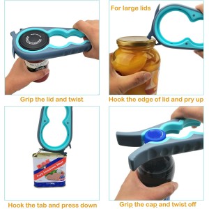 Latest Jar Opener and 5 in 1 Bottle Opener with Rubber Jar gripper Pad Ideal for Seniors with arthritis Weak Hands and Low Strength