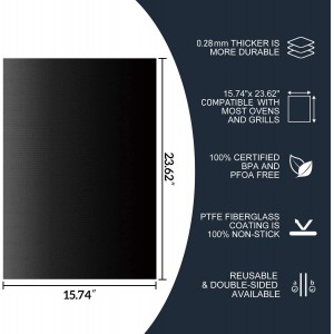 Meegoo Oven Liners for Bottom of Oven, 2 Pack Large Thick Heavy Duty Non-Stick Teflon Oven Mat Set, 15.74