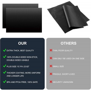 Meegoo Oven Liners for Bottom of Oven, 2 Pack Large Thick Heavy Duty Non-Stick Teflon Oven Mat Set, 15.74