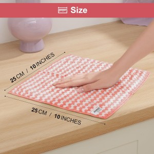 JOYMOOP 18 Pack Microfiber Cleaning Cloth, Kitchen Towels for Dish Drying Washing, Absorbent Streak Free Lint Free Rags for Cleaning, Reusable and Washable Towels - 10