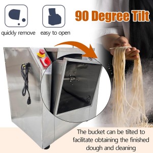 TECHTONGDA Commercial Dough Mixer All Stainless Steel Pizza Dough Mixer 110V Dough Blender Kneading Machine with 25 KG Kneading Capacity and 90 Degree Tilt for Schools Bakeries Restaurants Pizzerias